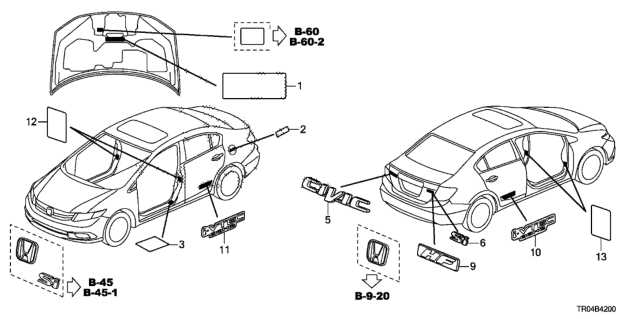 2012 honda civic parts diagram