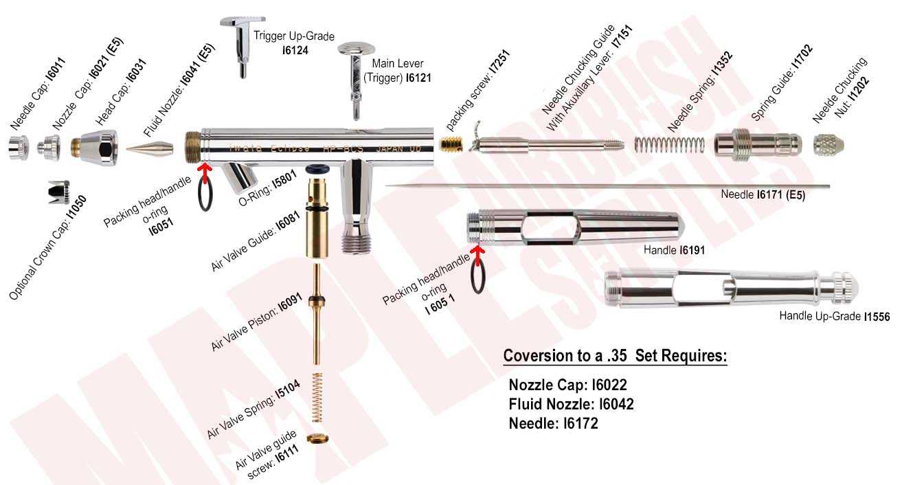 airbrush parts diagram