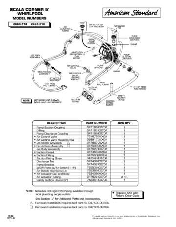 american standard walk in tub parts diagram