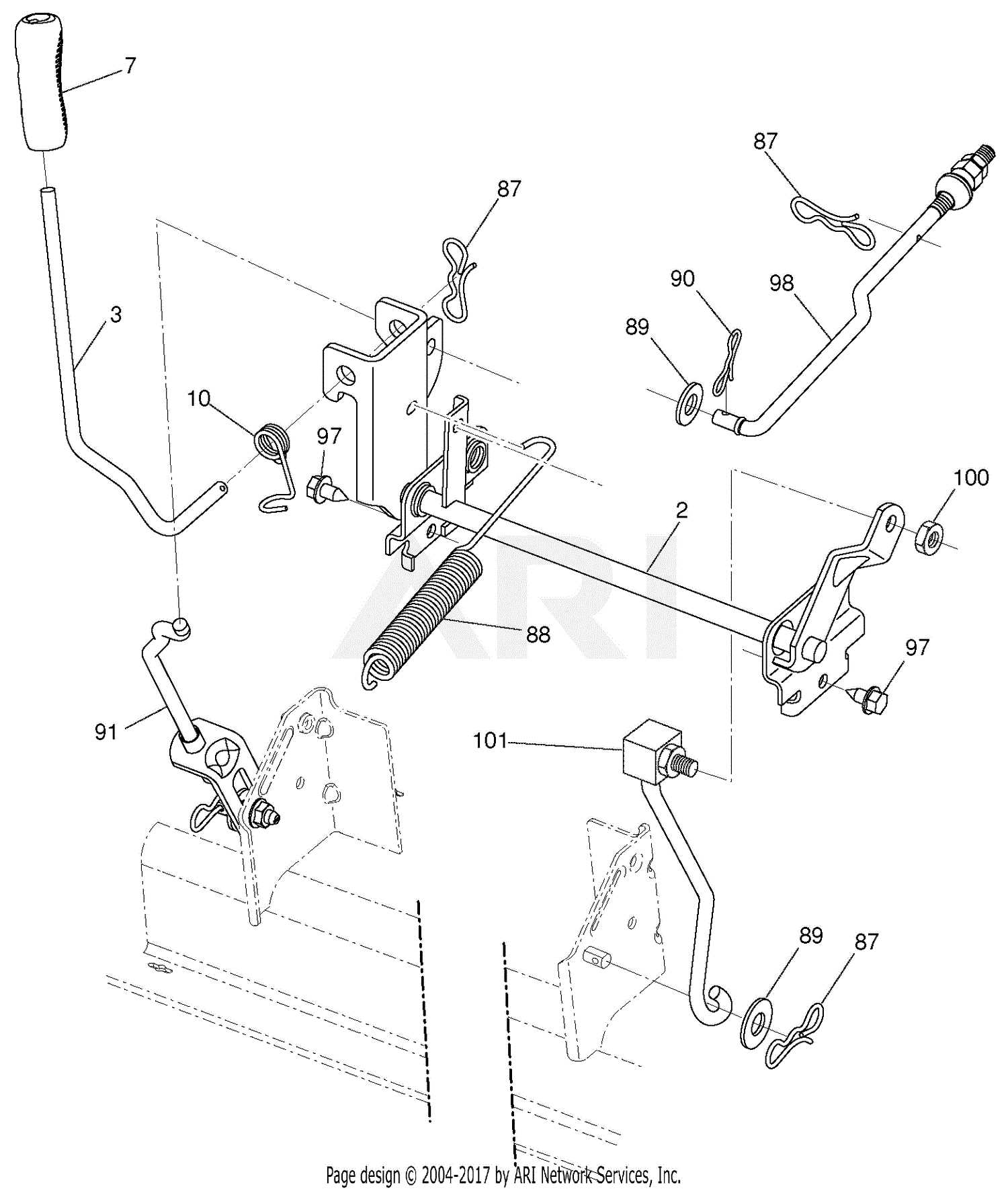 ariens riding mower parts diagram