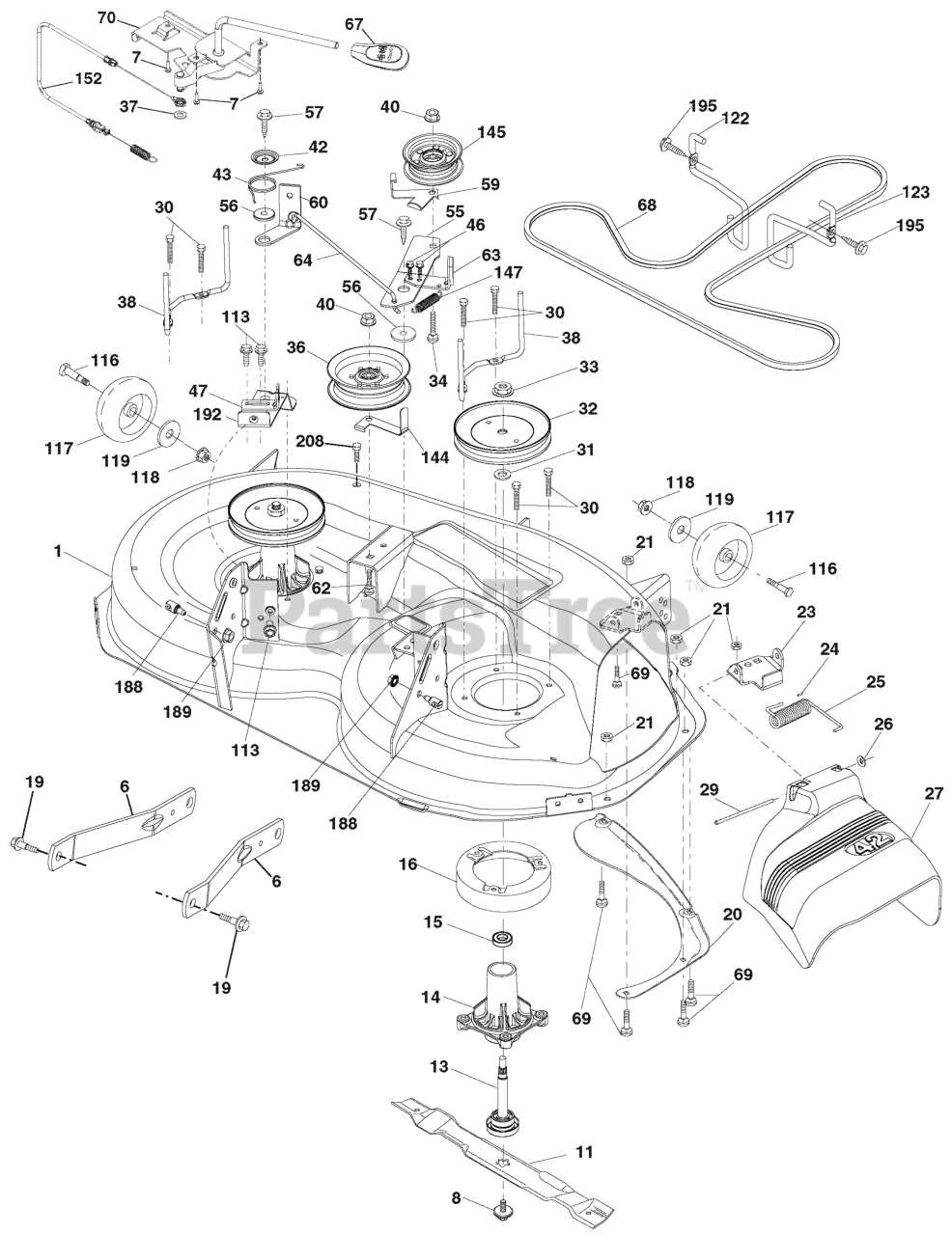 ariens riding mower parts diagram