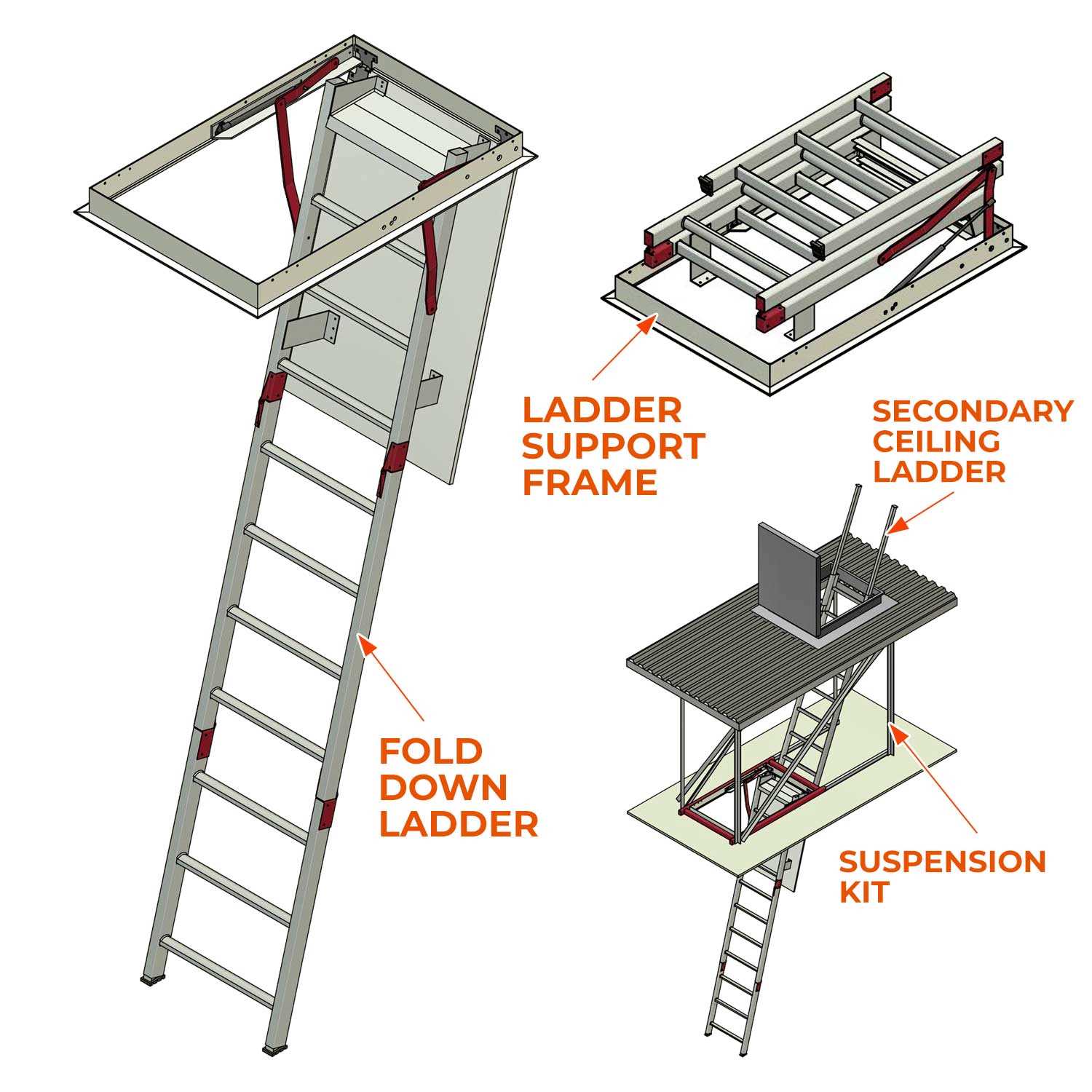 attic ladder parts diagram