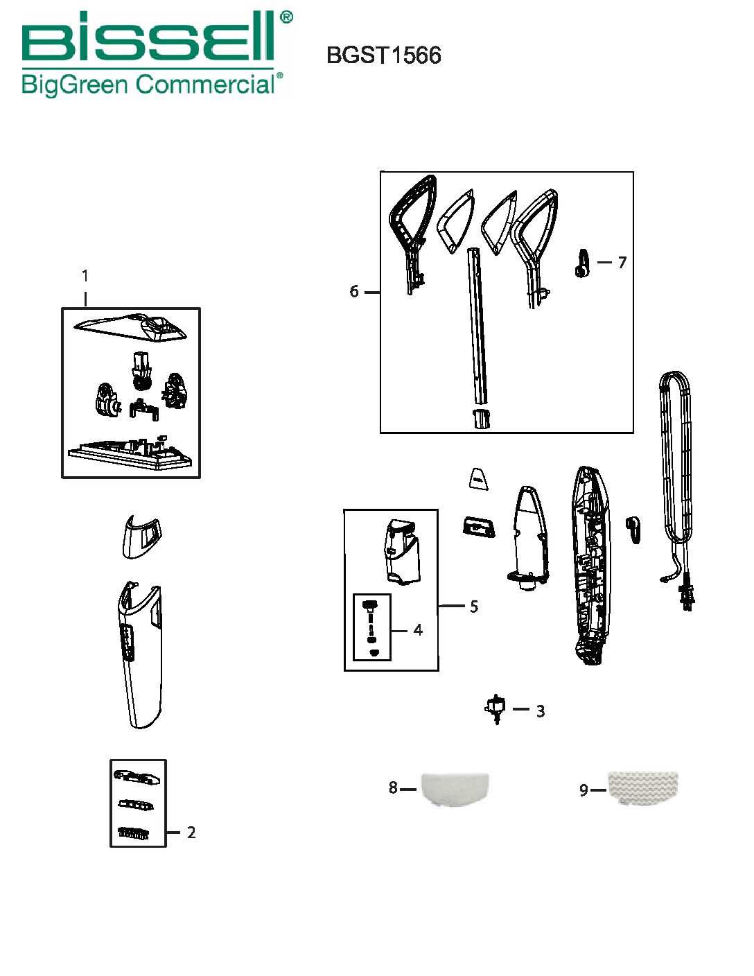 bissell big green machine parts diagram