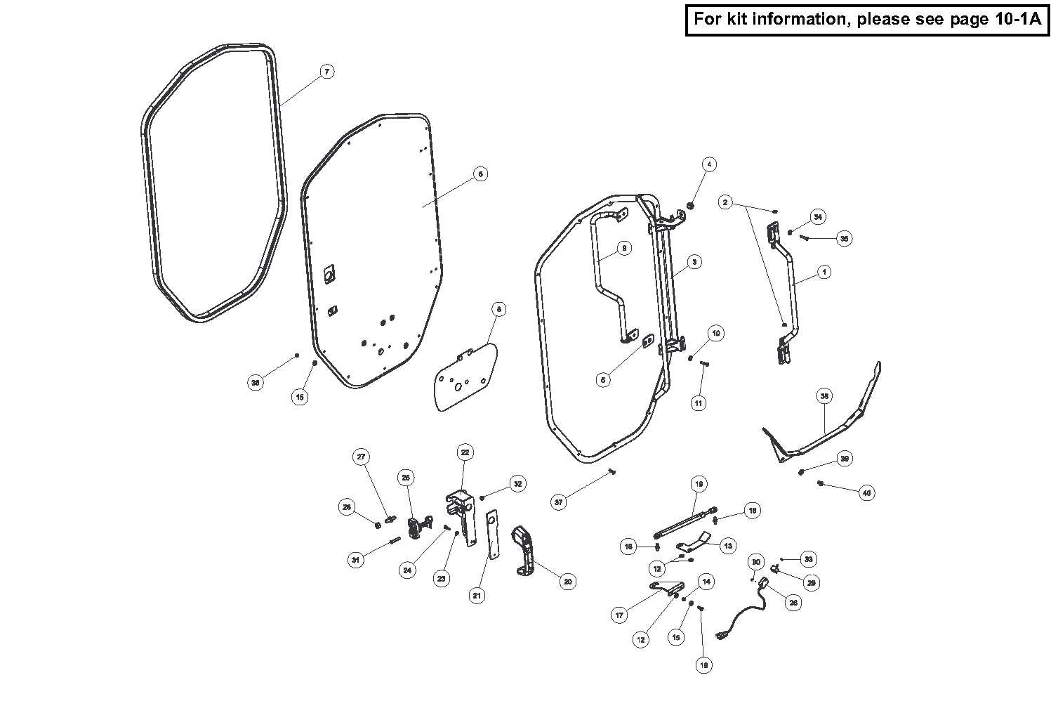 cat skid steer door parts diagram