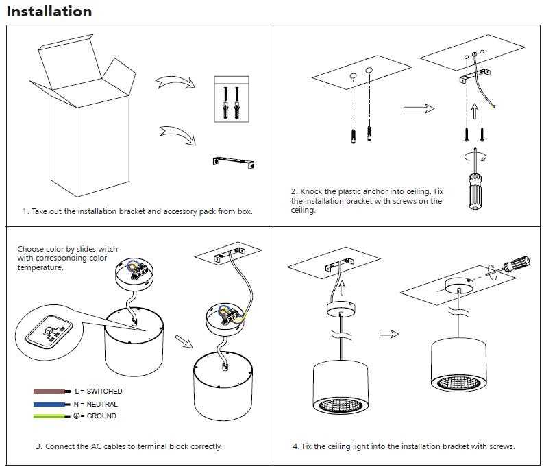 ceiling light fixture parts diagram