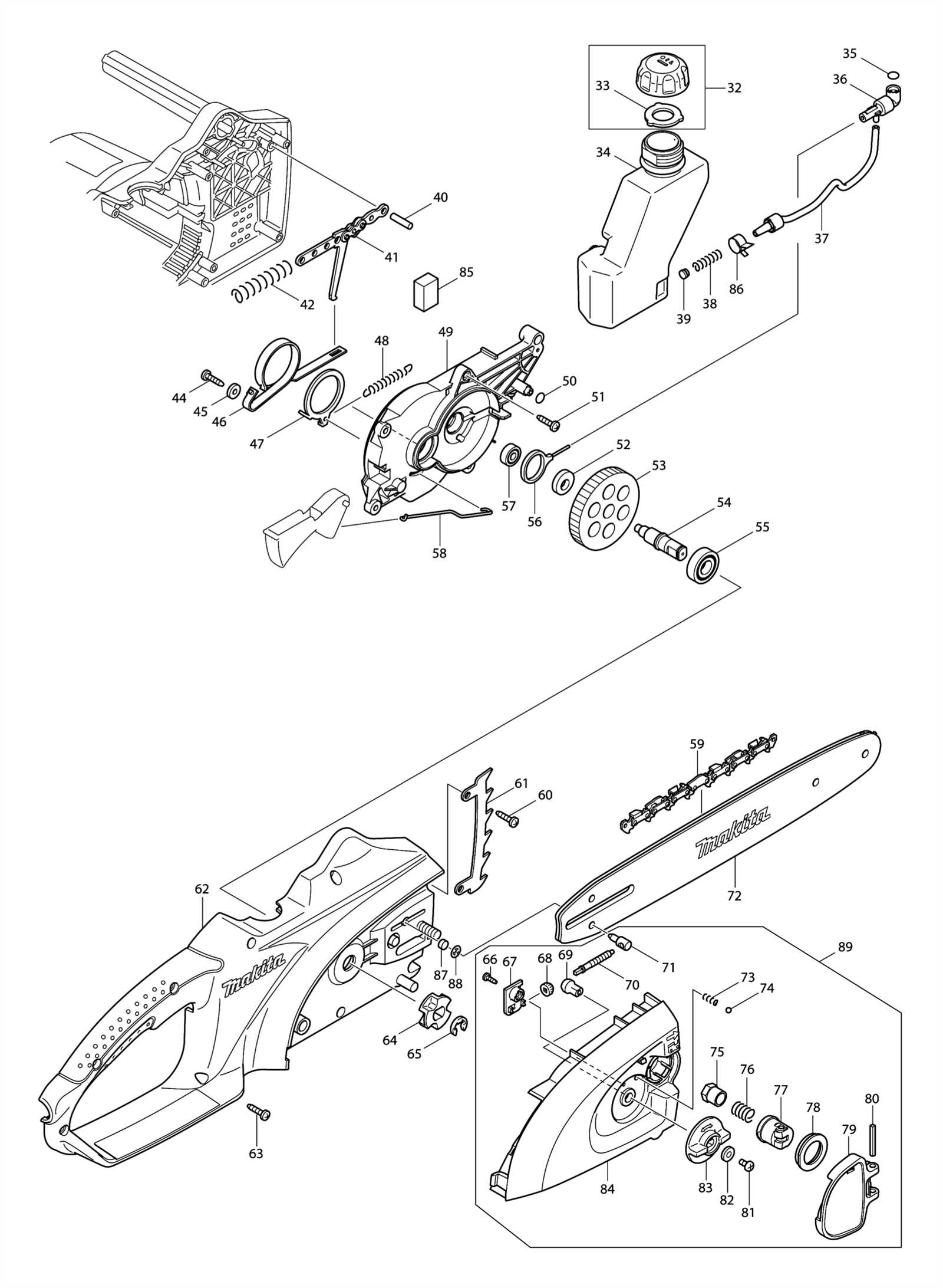 chainsaw parts diagram