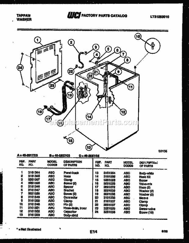 clothes washer parts diagram