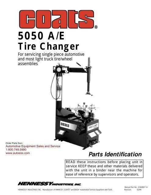 coats tire changer parts diagram