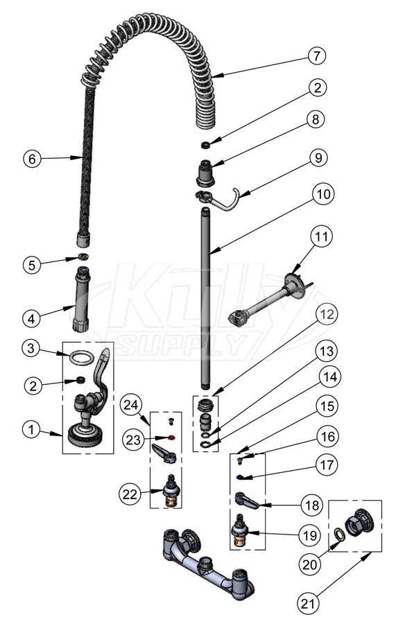 commercial faucet parts diagram