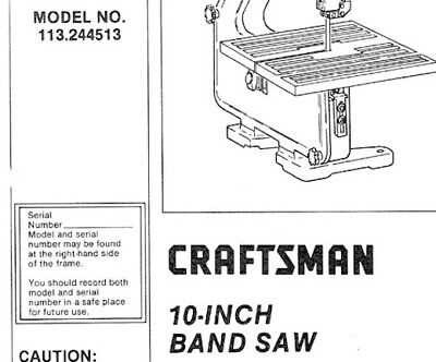 craftsman 10 inch band saw parts diagram