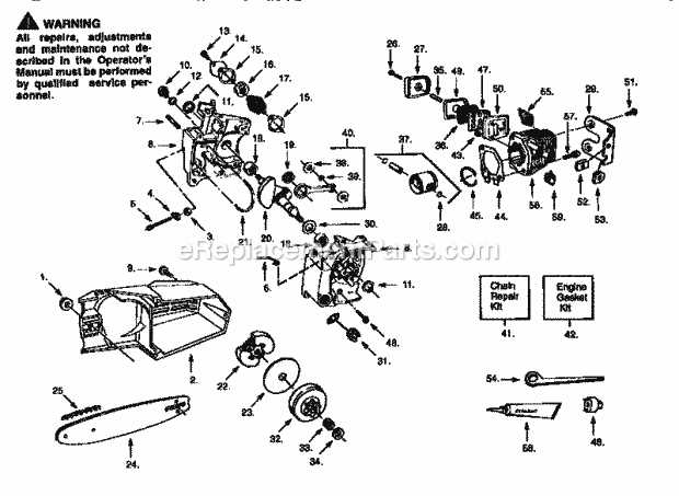 craftsman 358 chainsaw parts diagram