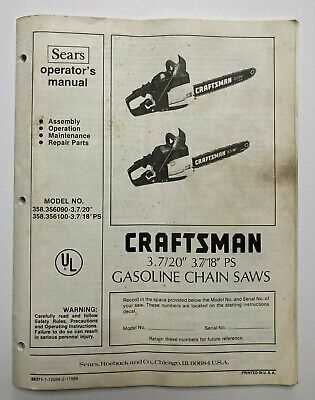 craftsman 358 chainsaw parts diagram