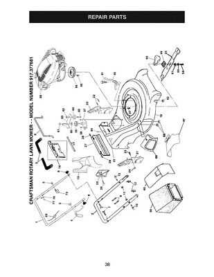 craftsman 675 series lawn mower parts diagram