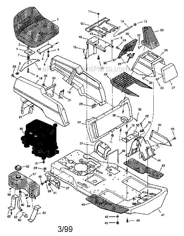 craftsman riding mower parts diagram