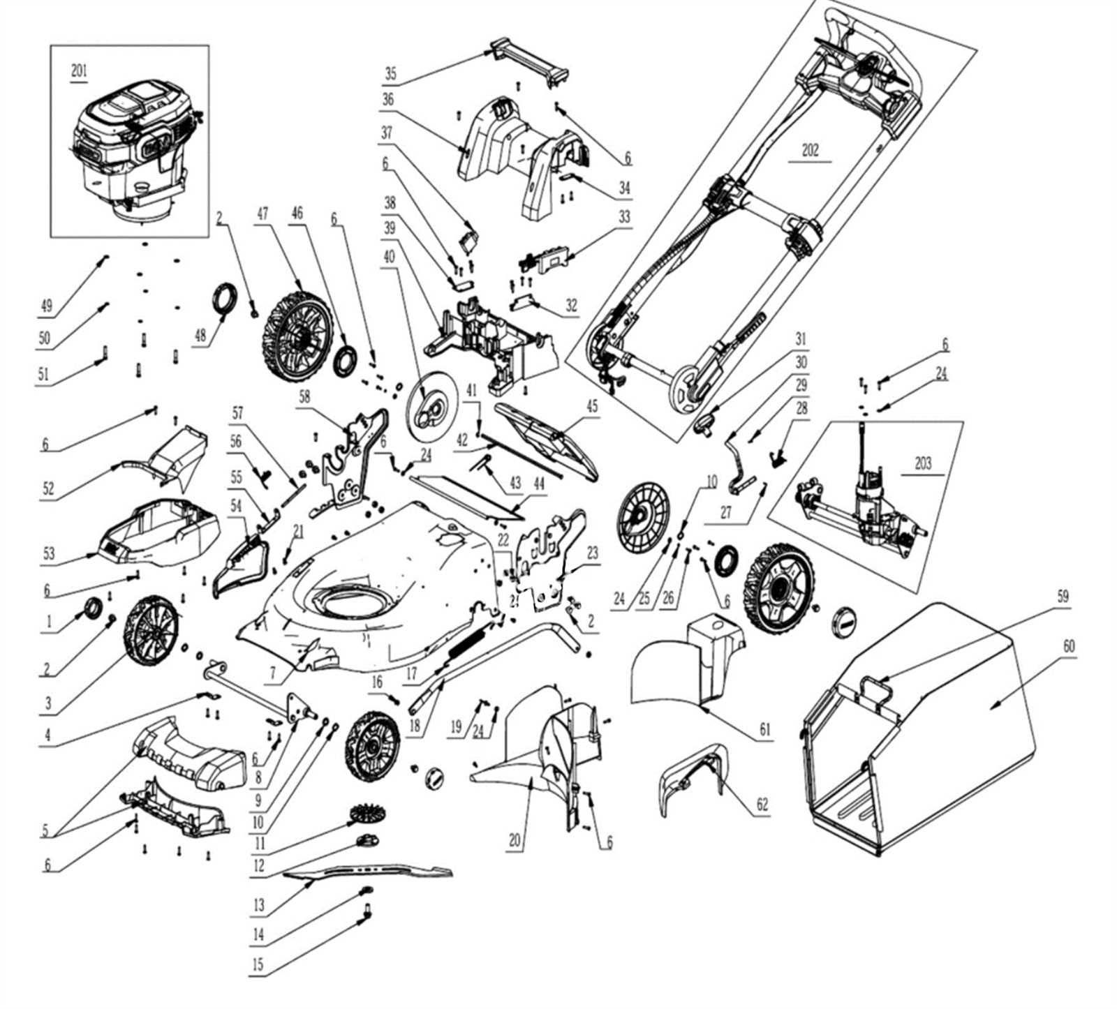 craftsman self propelled lawn mower parts diagram