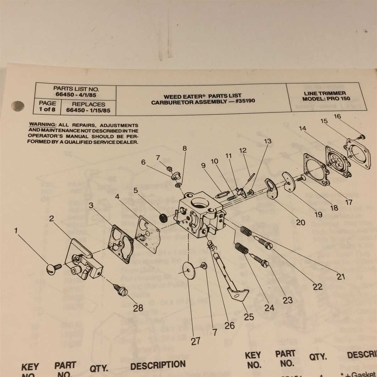 craftsman weed wacker parts diagram