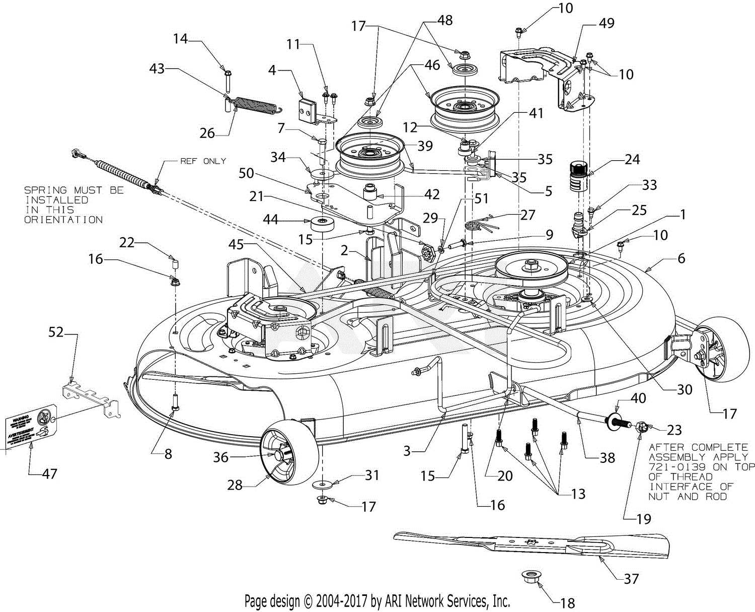 craftsman yt3000 deck parts diagram