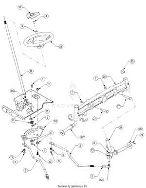 cub cadet lt1045 steering parts diagram