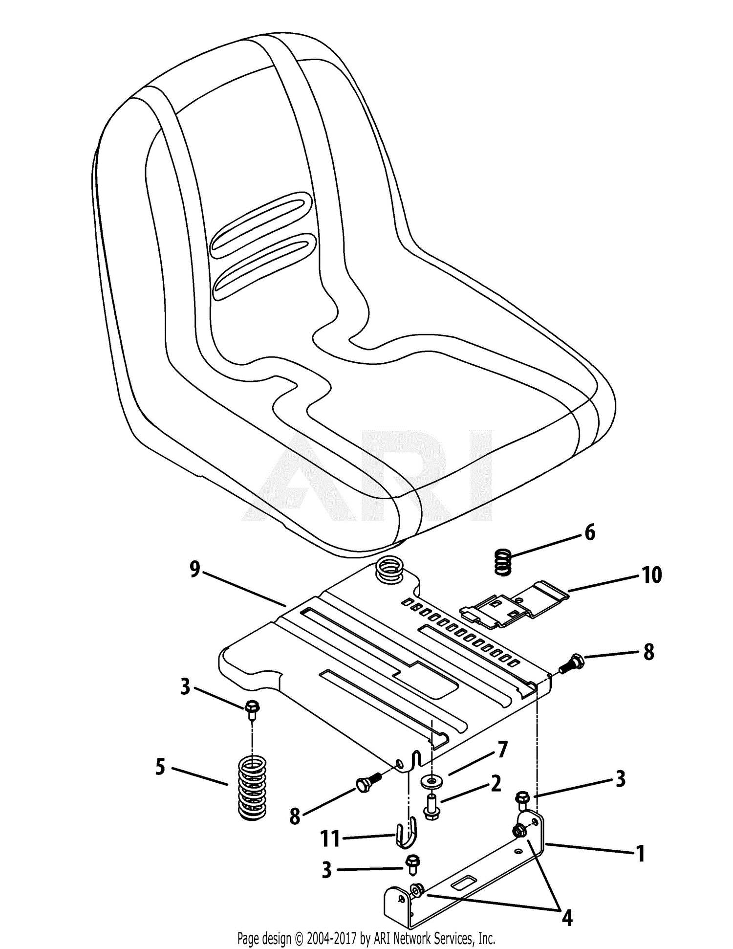 cub cadet rzt 42 parts diagram