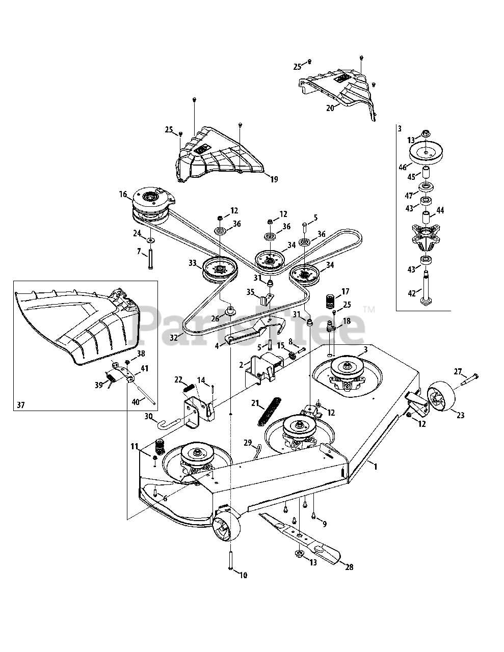 cub cadet rzt 54 parts diagram