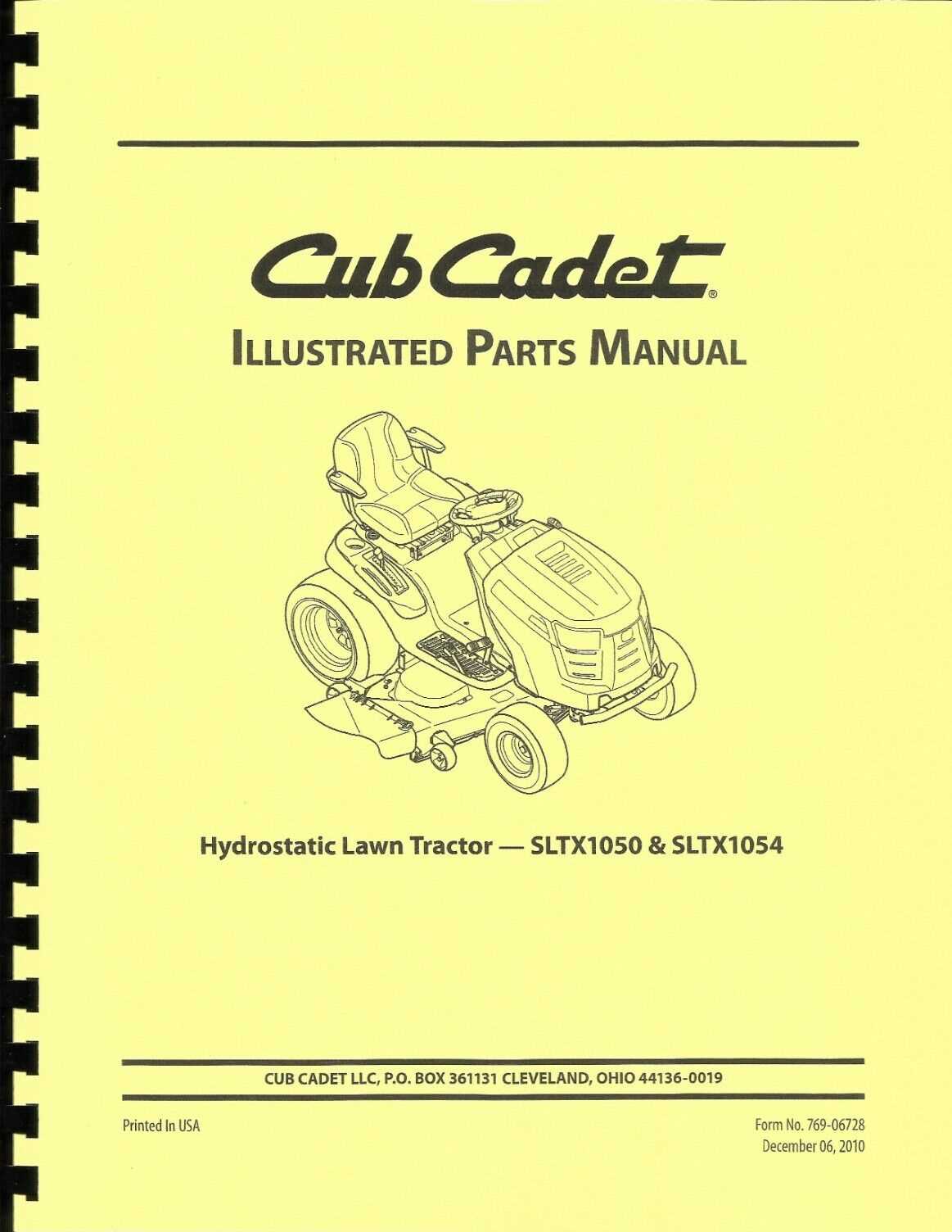 cub cadet sltx 1054 parts diagram