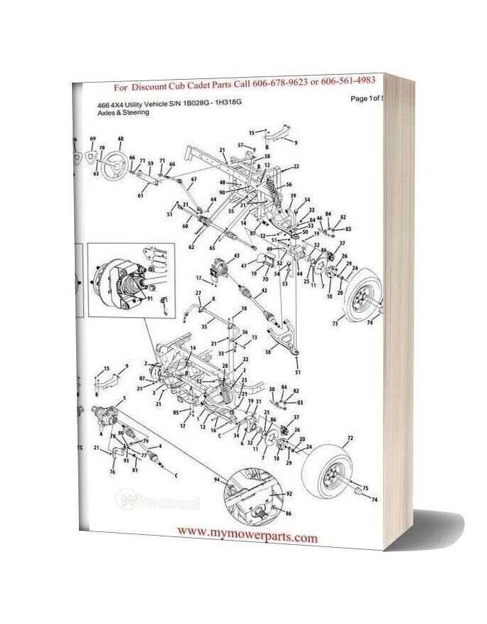 cub cadet steering parts diagram