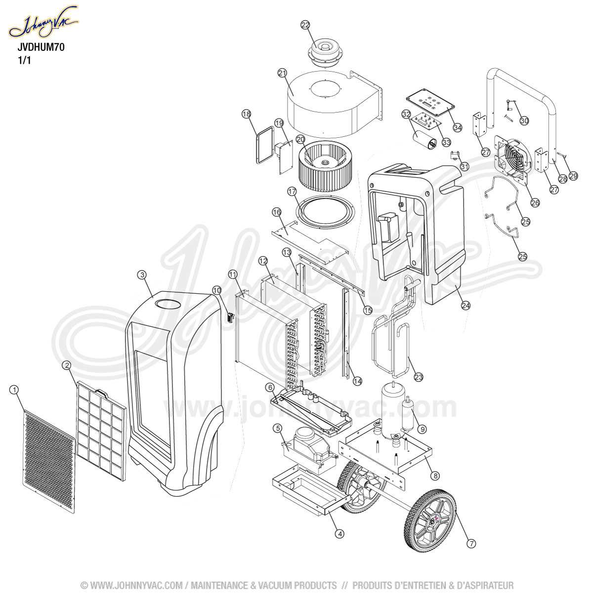 dehumidifier parts diagram