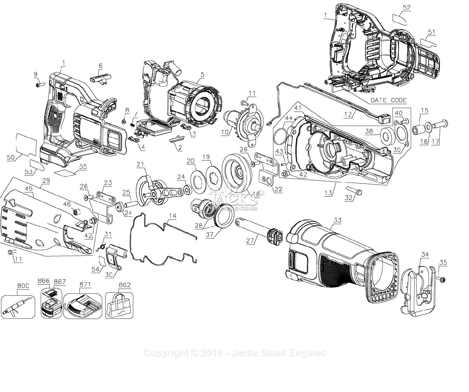 dewalt sawzall parts diagram