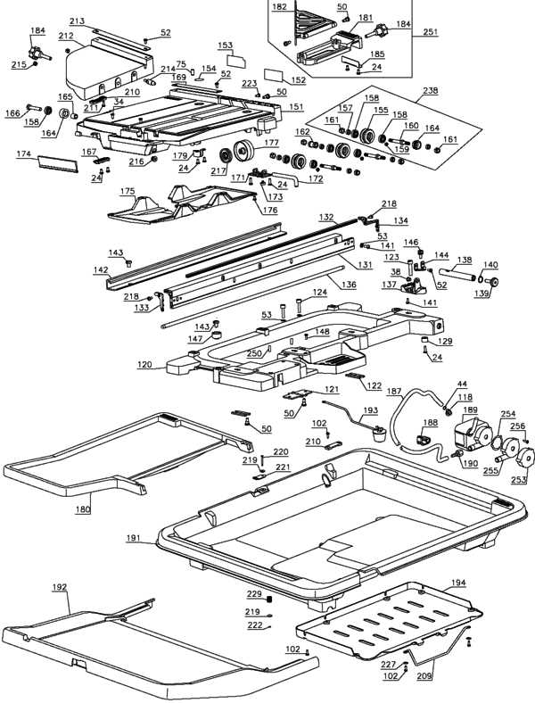 dewalt table saw parts diagram