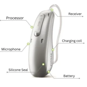 diagram hearing aid parts