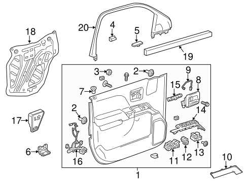 door silverado chevy silverado interior parts diagram