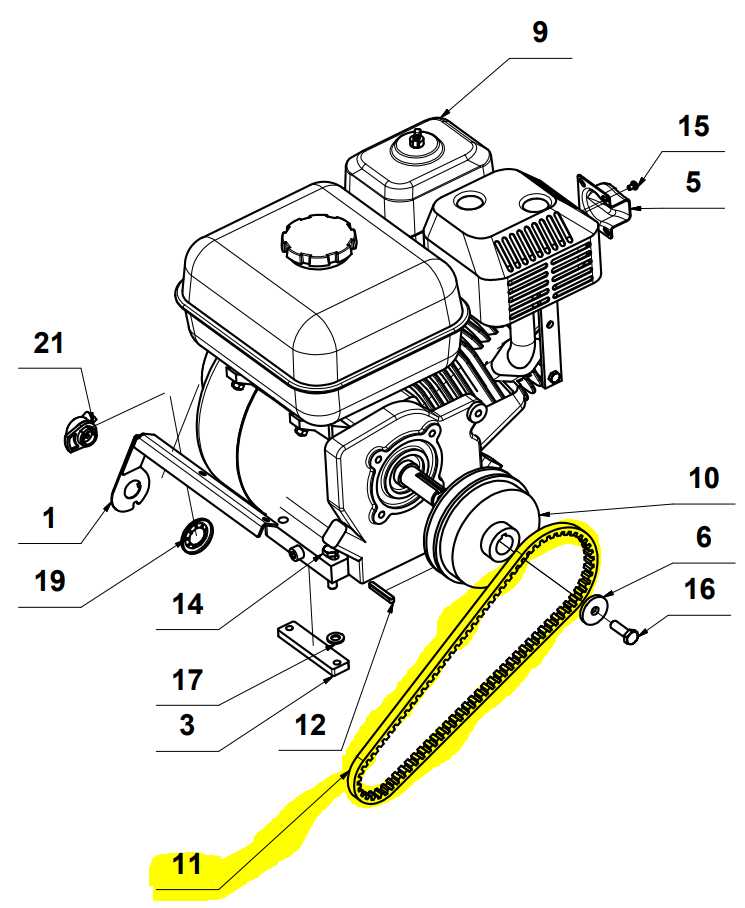 earthquake tiller parts diagram