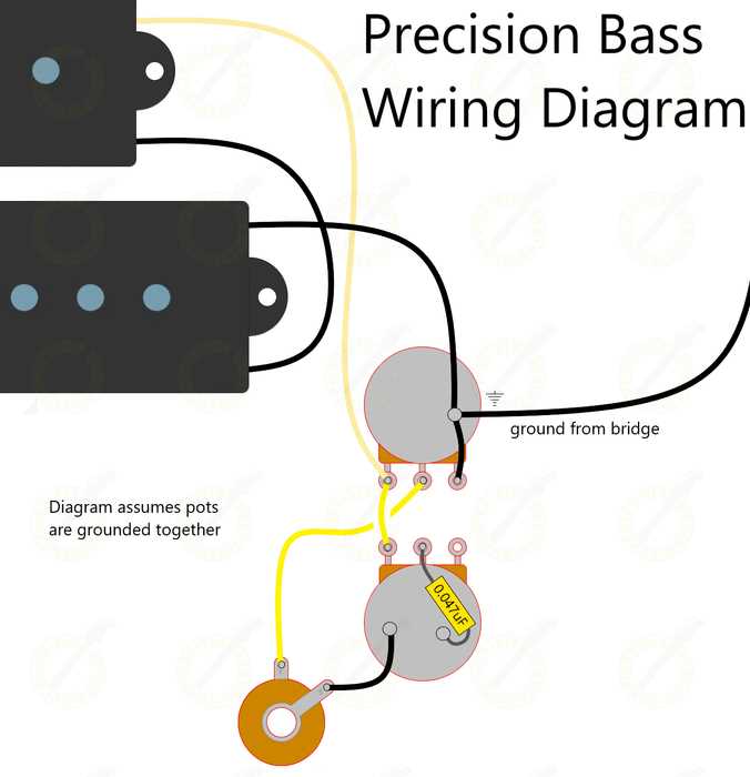 electric bass parts diagram