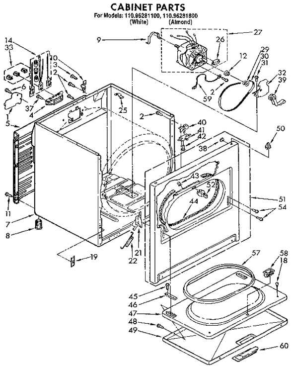 electric kenmore dryer model 110 parts diagram