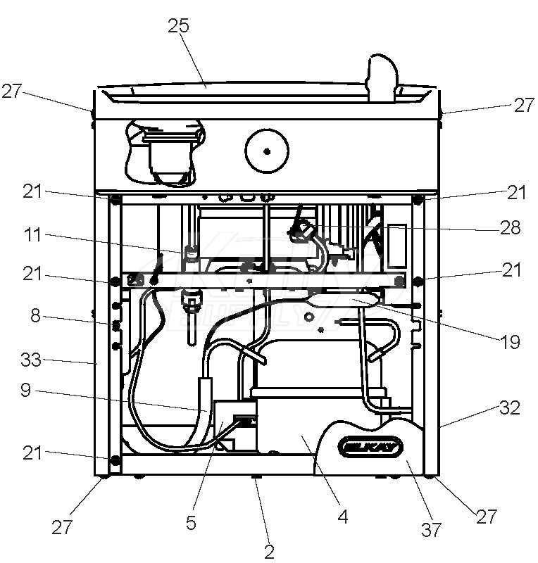 elkay water fountain parts diagram