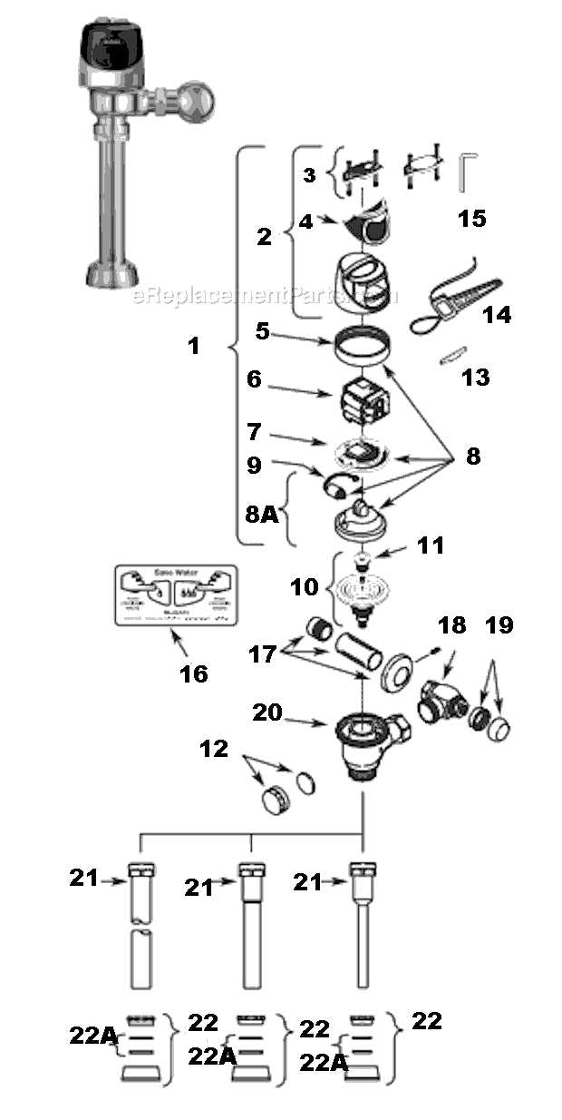 flushometer parts diagram