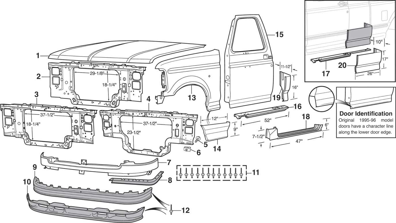 ford f150 front end body parts diagram