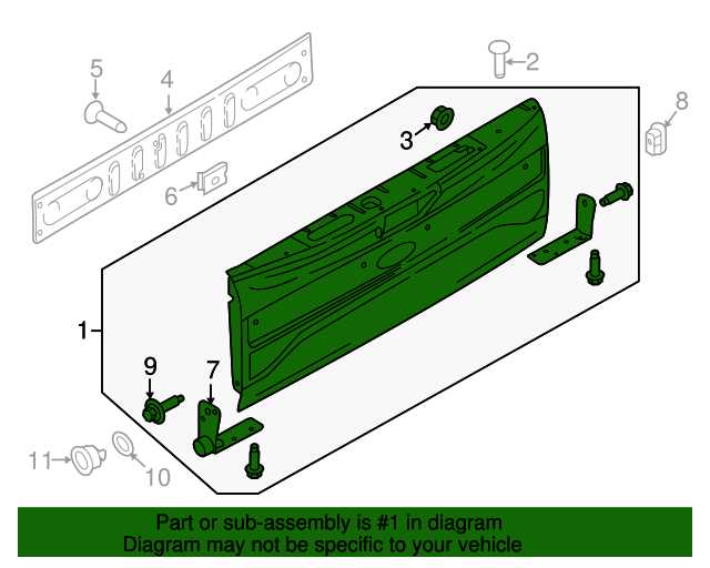ford f150 tailgate parts diagram
