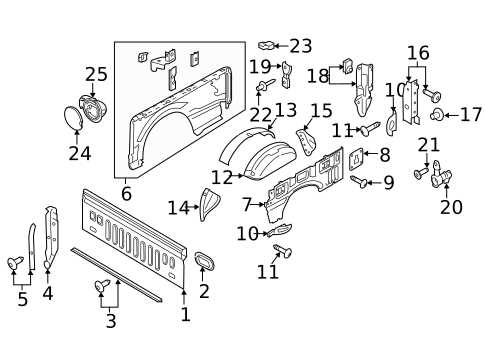 ford f150 tailgate parts diagram
