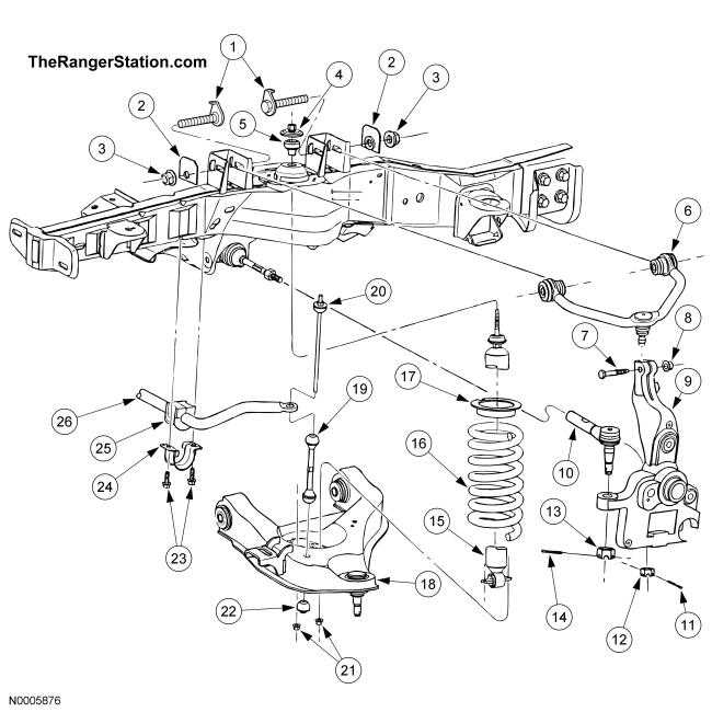 ford ranger frame parts diagram