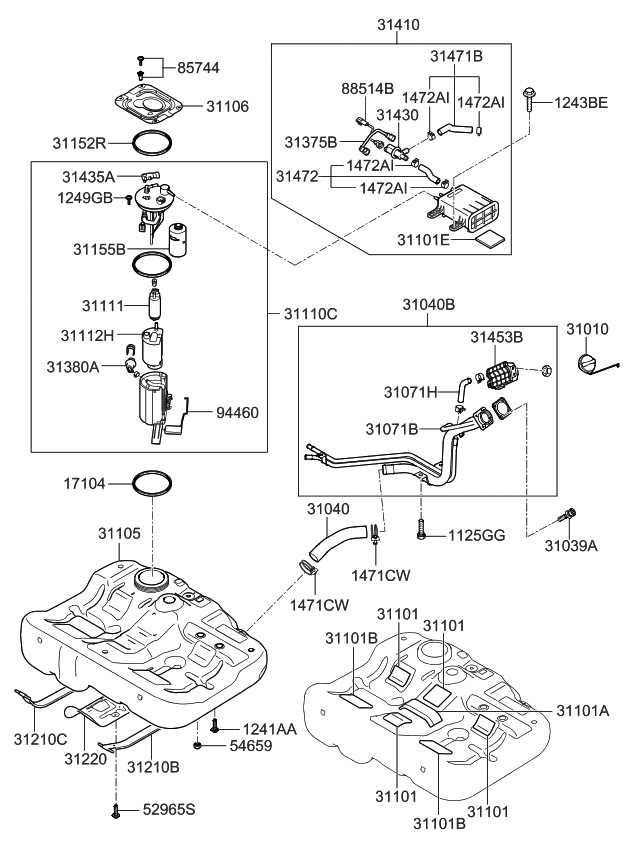 gas tank parts diagram