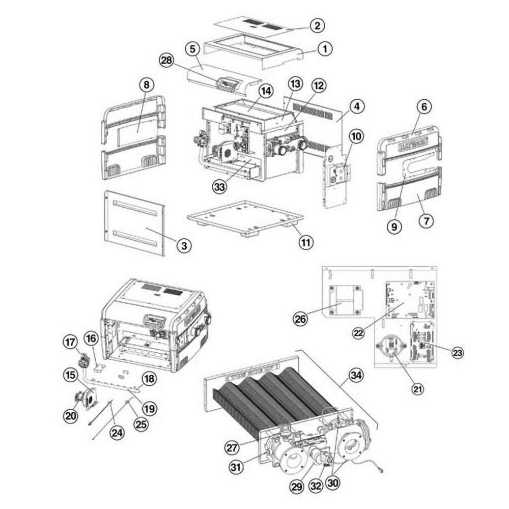 hayward h series pool heater parts diagram