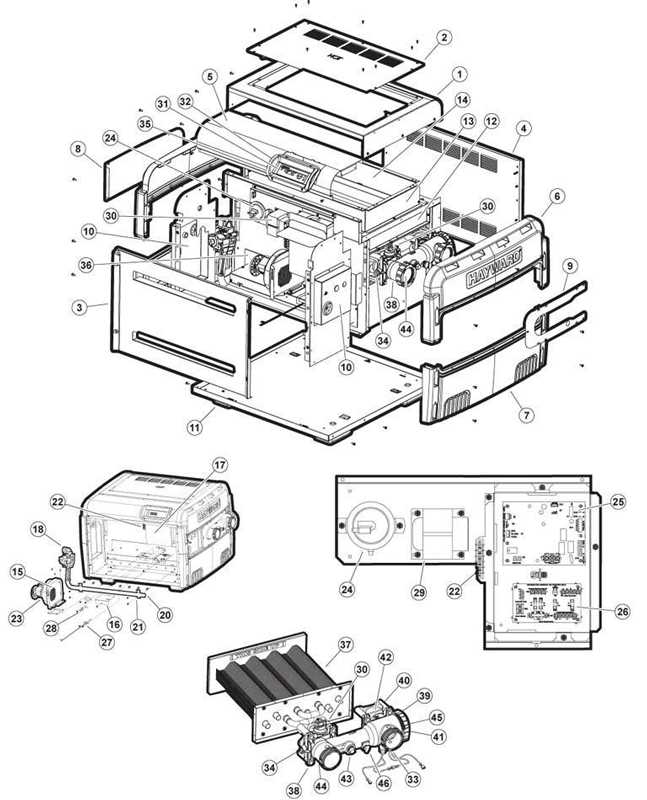 hayward h series pool heater parts diagram