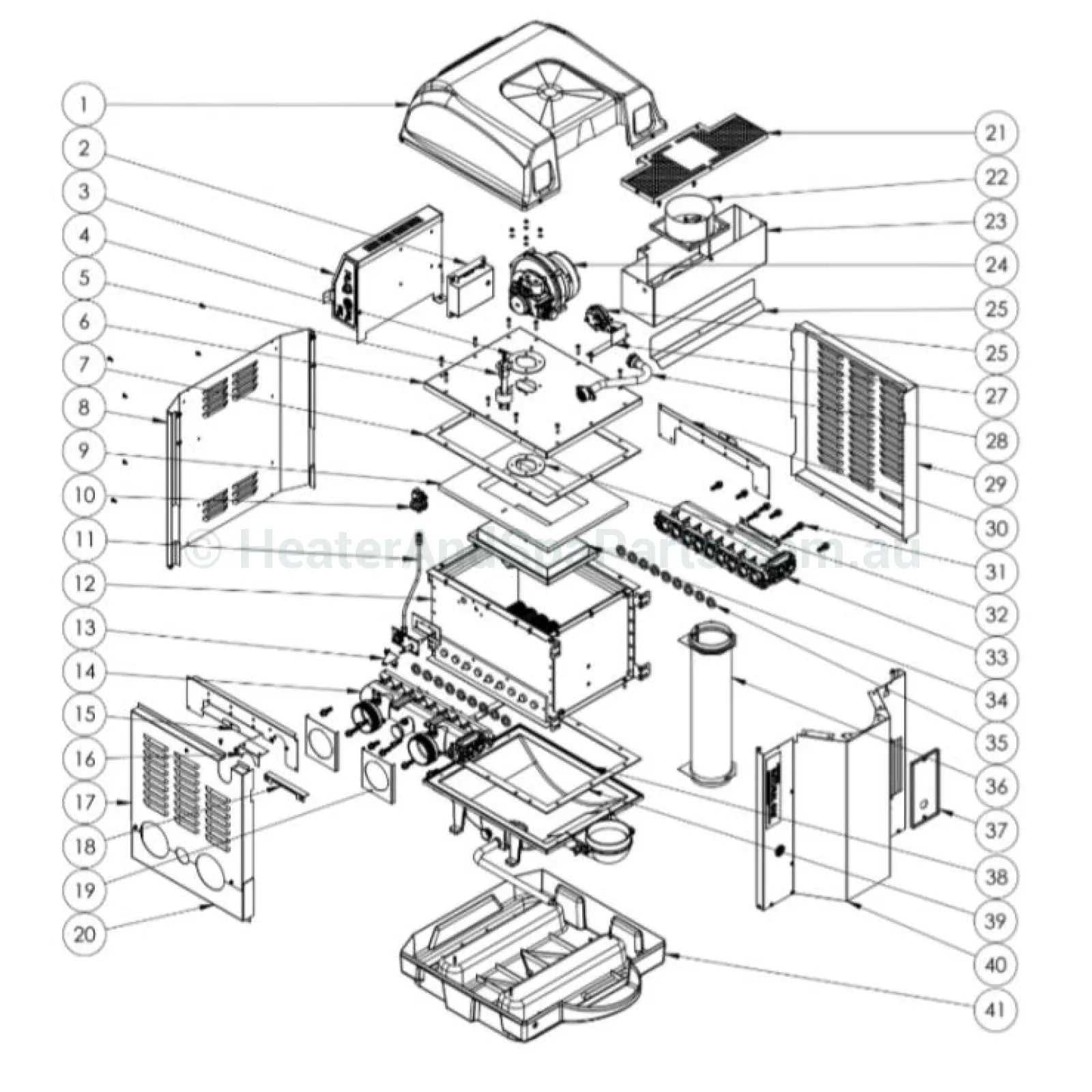 hayward pool heater parts diagram