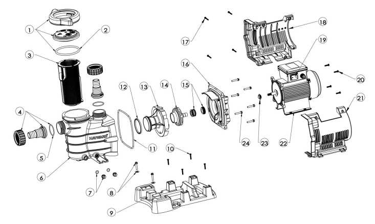 hayward super ii pump parts diagram