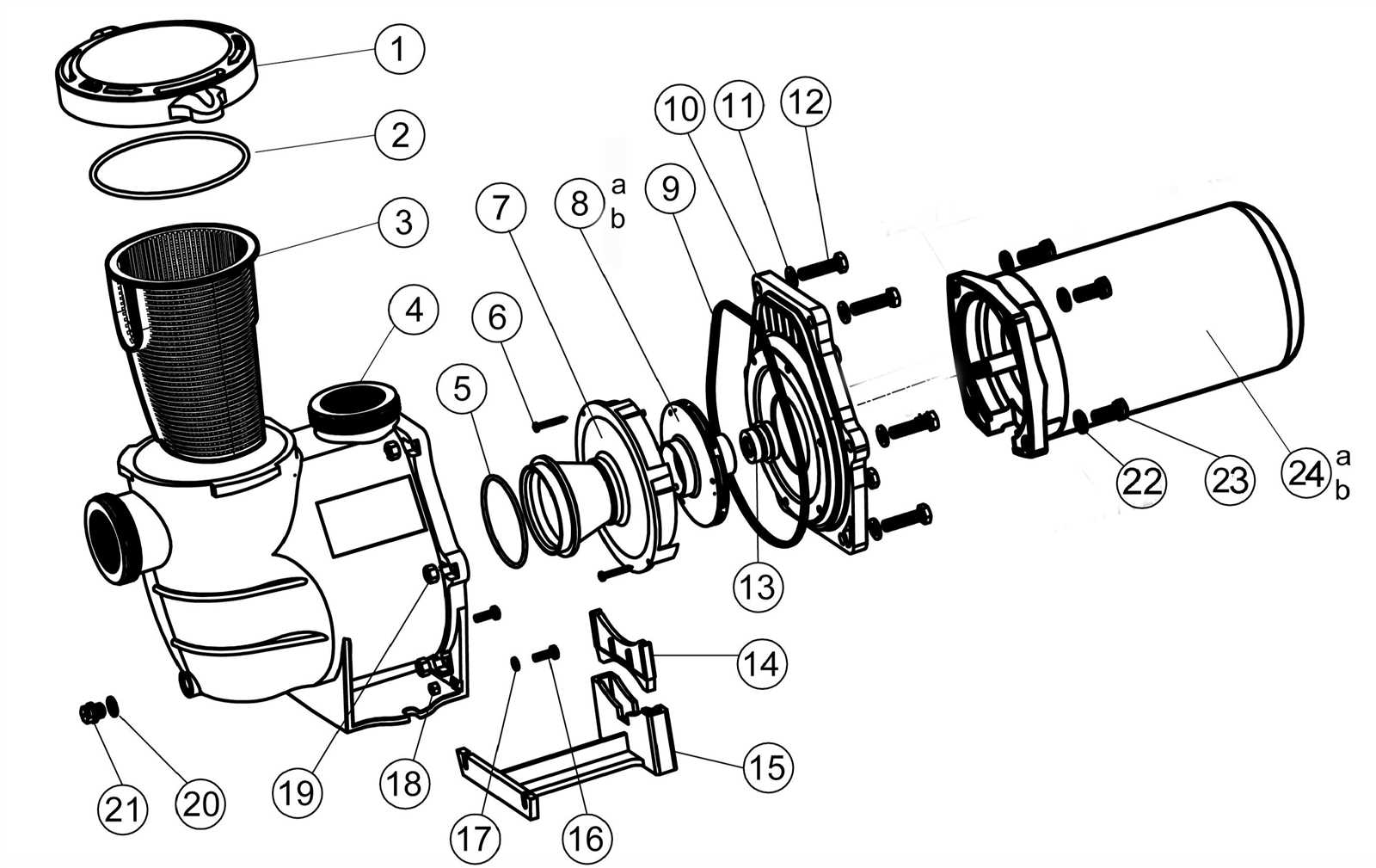 hayward super pump 1.5 hp parts diagram