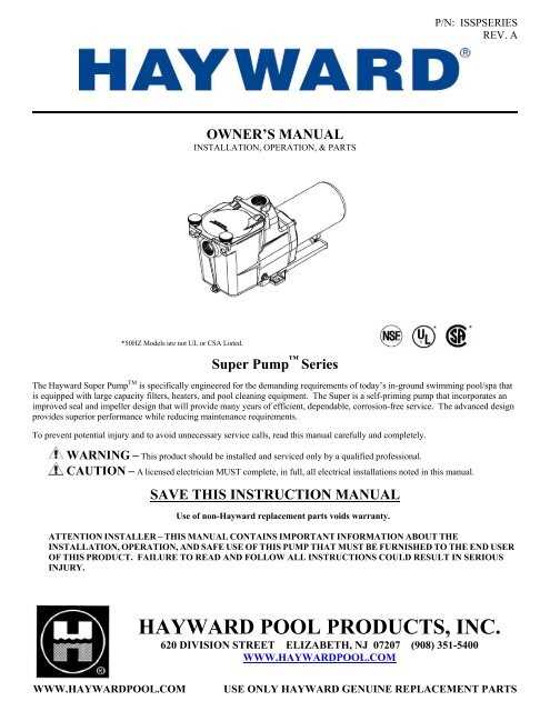 hayward super pump parts diagram