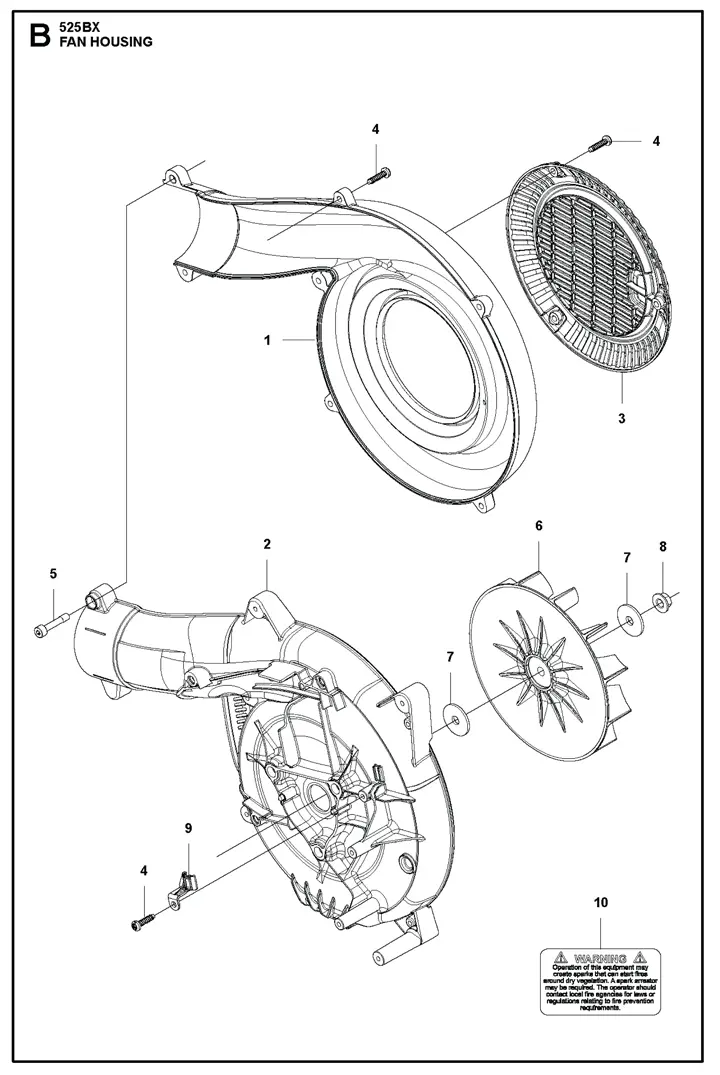 husqvarna 125b blower parts diagram