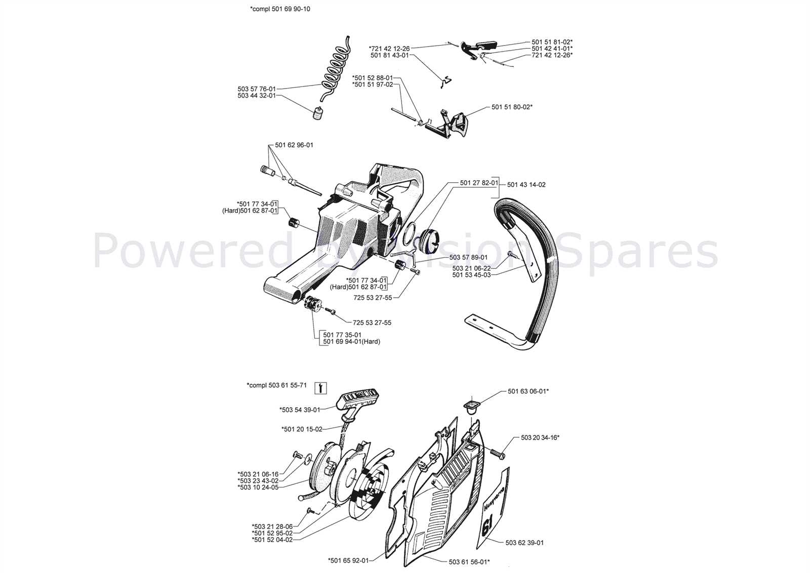 husqvarna 61 parts diagram