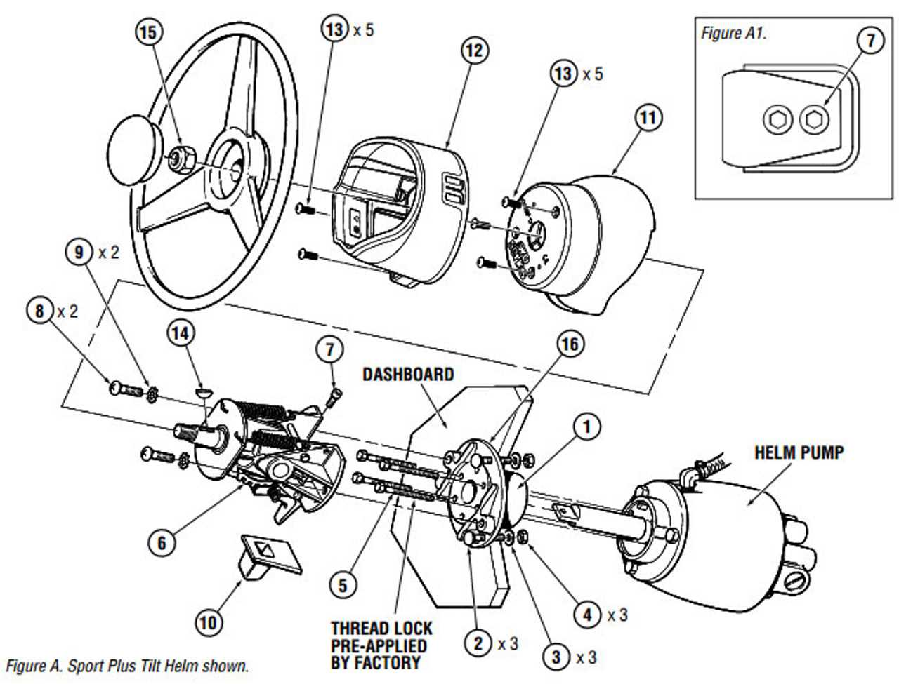 hynautic steering parts diagram